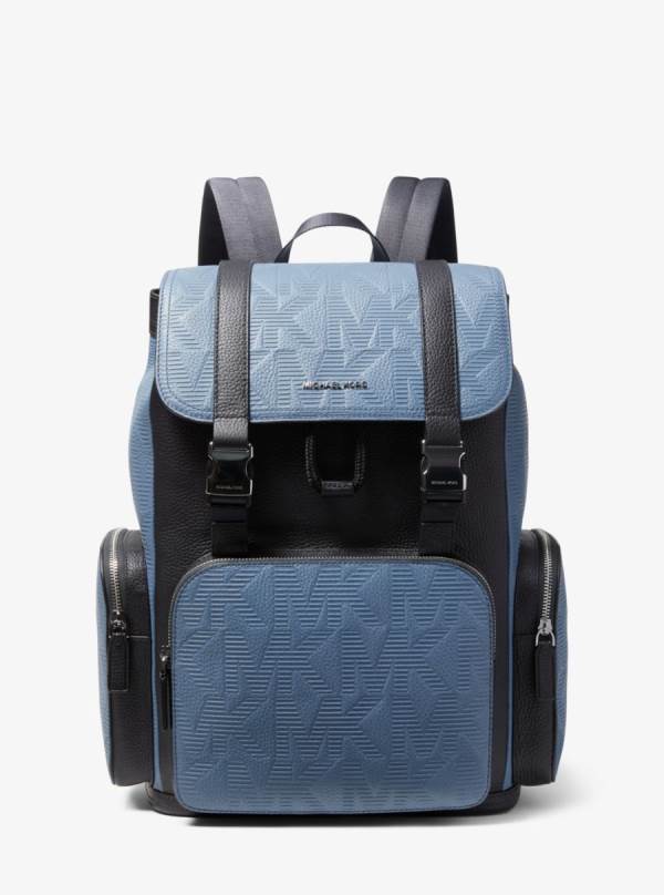 Damske Batohy Michael Kors Cooper Logo Embossed Leather Modre - Kabelky Michael Kors Vypredaj | BYPWD-3705